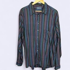 Multicoloured striped vintage button-up shirt by Pier Collection